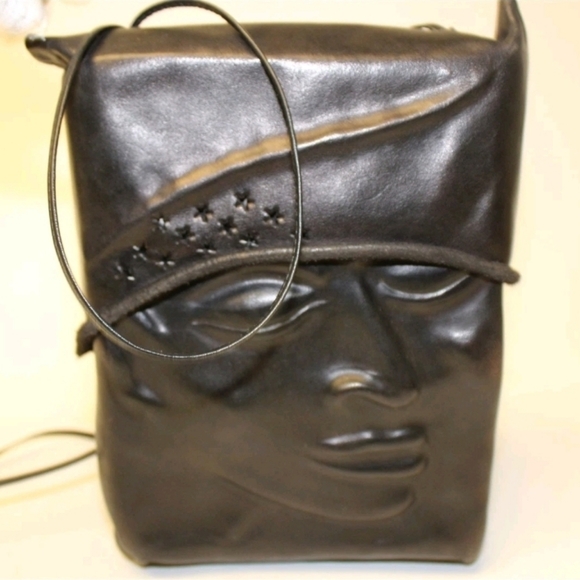 Deborah Einbender Sculpted Crossbody Bag DL Einbender Pursona Black Leather Bag - Picture 2 of 14